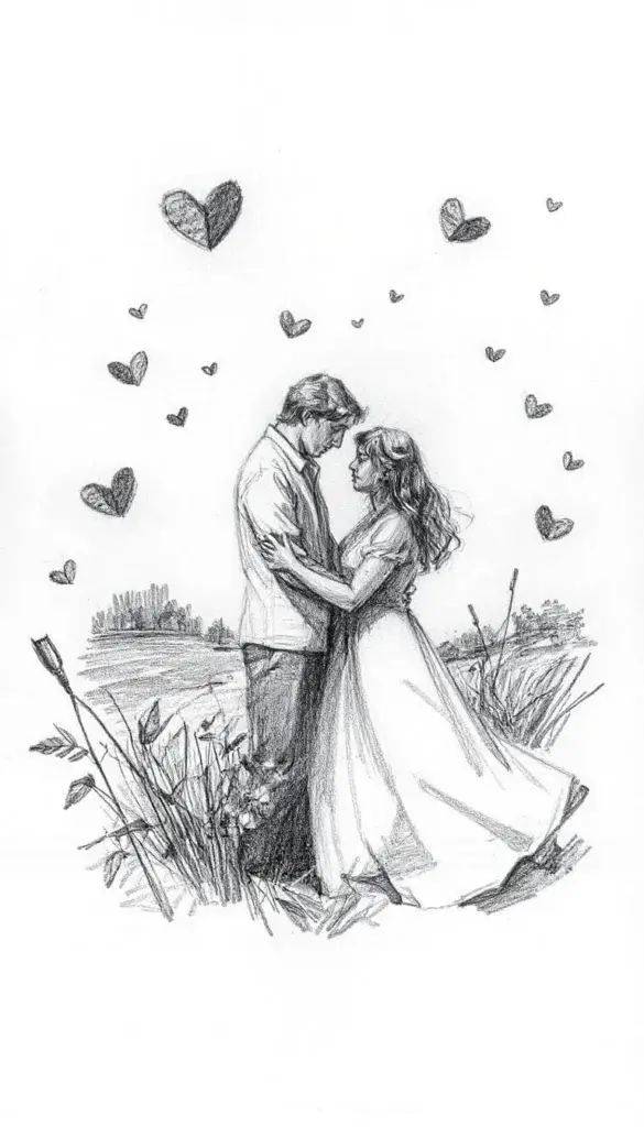 Simple pencil drawing images wallpaper cute and beautiful