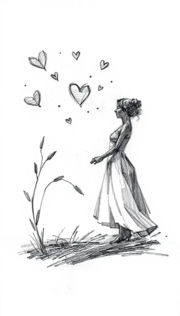 Simple pencil drawing images wallpaper cute and beautiful